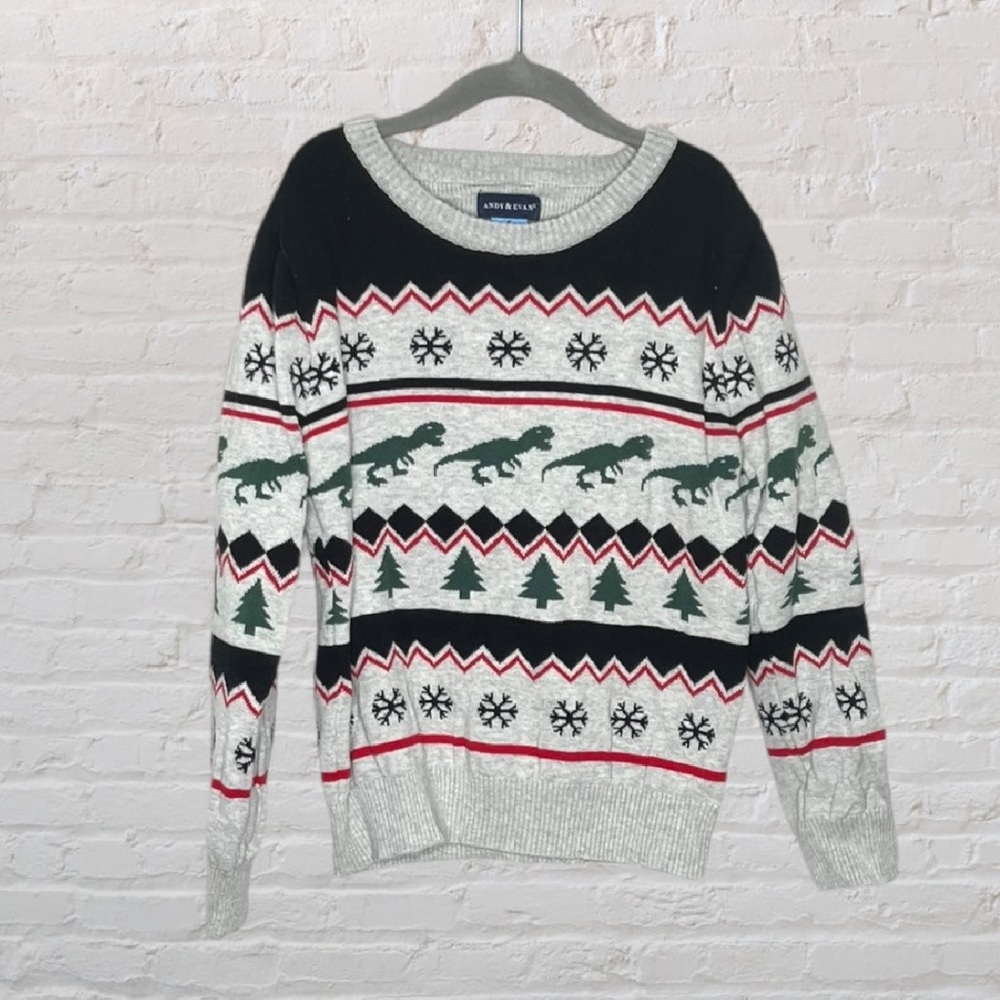 Andy & Evan Dino Fair Isle Knit Sweater